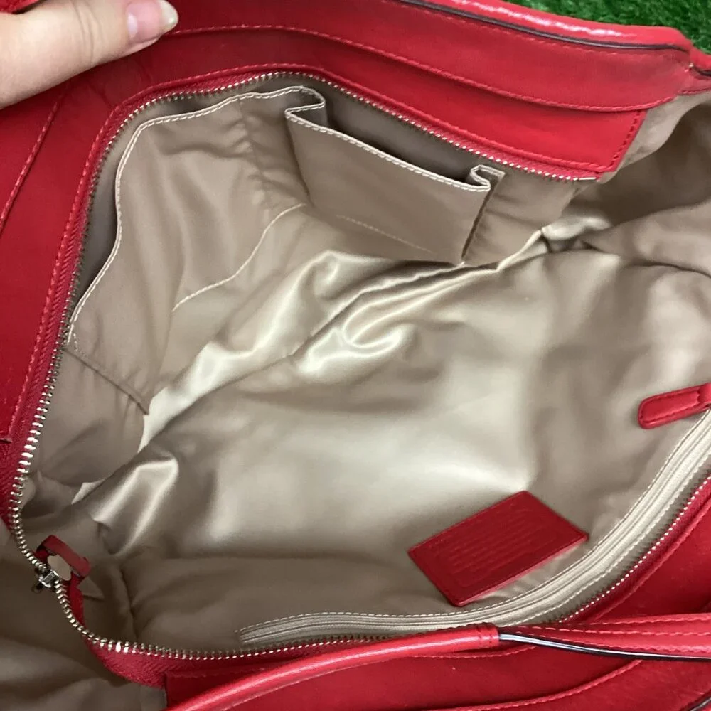Coach Taylor Gathered Leather Alexis Carryall Tote Red NWT - Picture 14 of 16